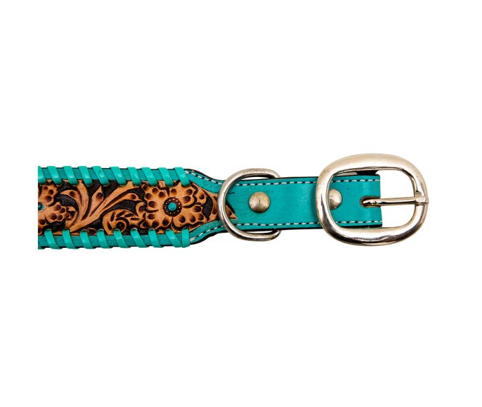 ACETY HANDTOOLED LEATHER DOG COLLAR by MYRA BAG®