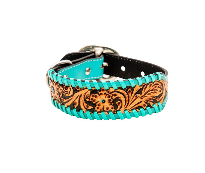 ACETY HANDTOOLED LEATHER DOG COLLAR by MYRA BAG®