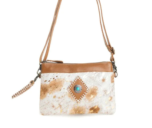 EYE OF THE GODDESS CROSSBODY BAG IN CARAMEL by MYRA BAG®