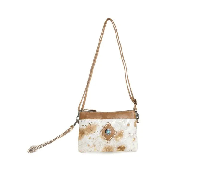 EYE OF THE GODDESS CROSSBODY BAG IN CARAMEL by MYRA BAG®