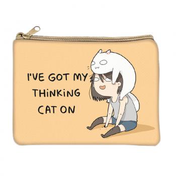 COIN PURSE - I'VE GOT MY THINKING CAT ON