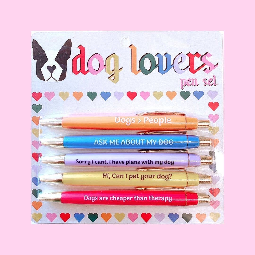 DOG LOVERS PEN SET - Black Ink Pens - Gift