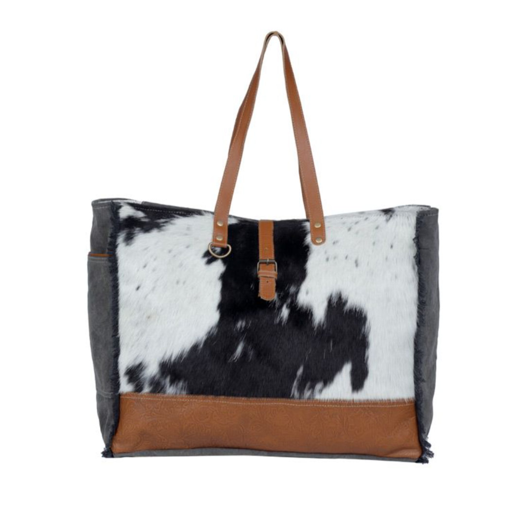 MATTY AFFAIR CANVAS & COWHIDE WEEKENDER by MYRA BAG®