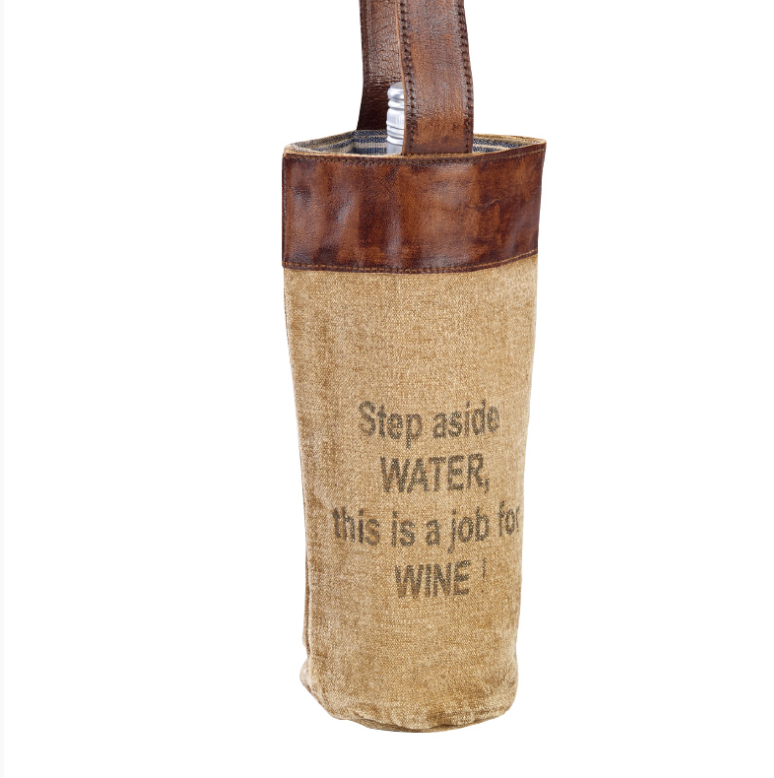 WINE TOTE - STEP ASIDE WATER THIS IS A JOB FOR WINE