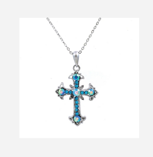 RHINESTONE CROSS NECKLACE